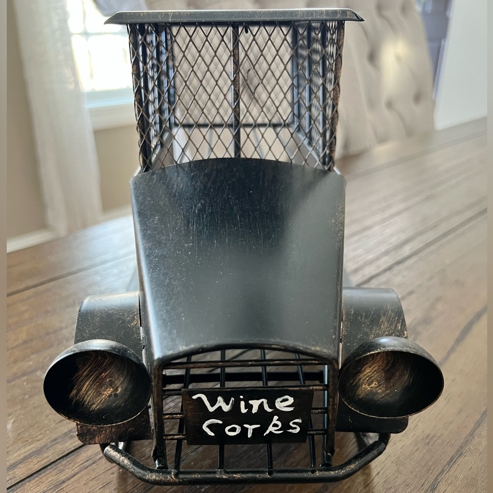 Rustic Metal Truck Wine Cork Holder, Wine Lover Gift, Home Bar Decor